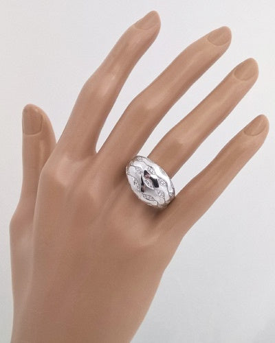 Bague Vagues diamants or blanc 750