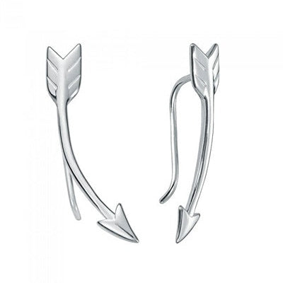 Boucles d'oreilles montantes flèche argent 925 rhodié