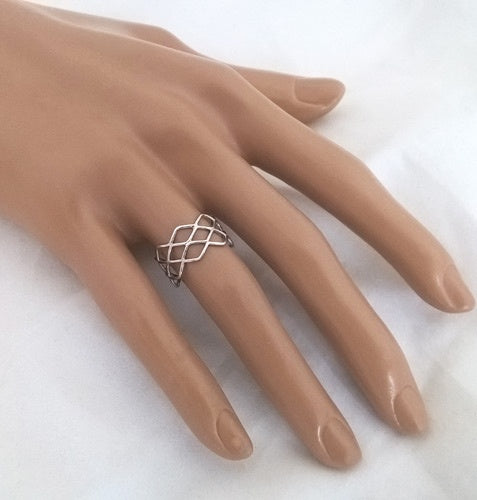 Bague Losanges argent 925 rhodié