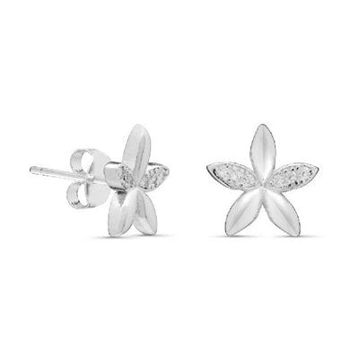 Boucles d'oreilles Fleur pétales zirconiums argent 925 rhodié