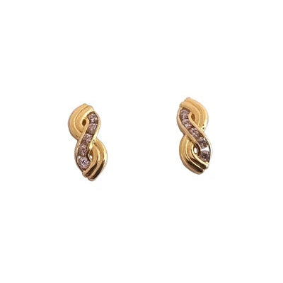 Boucles d'oreilles Infini zirconiums or jaune 750