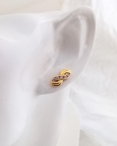 Boucles d'oreilles Infini zirconiums or jaune 750