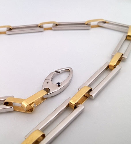 Collier maillons deux ors 750 Caplain Saint André