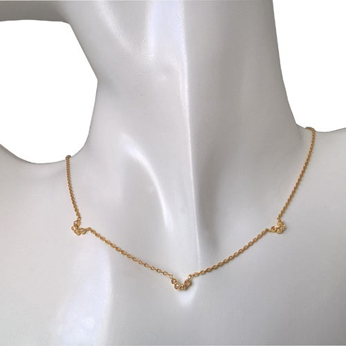 Collier choker diamants or jaune 750 38 cm
