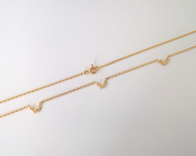 Collier choker diamants or jaune 750 38 cm