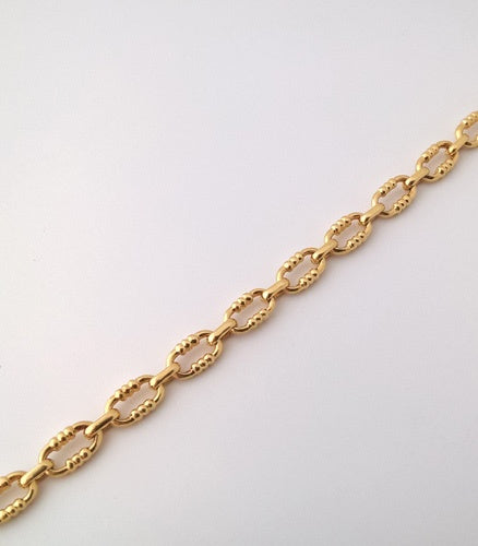 Bracelet Ovale Godrons or jaune 750