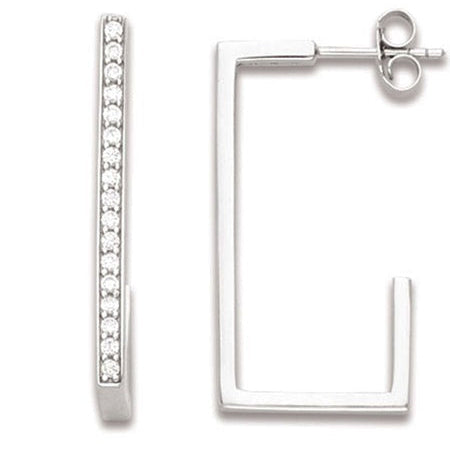 Créoles forme L zirconiums argent 925 Caplain