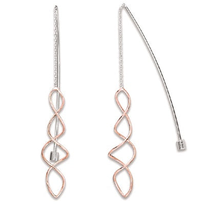 Boucles d'oreilles Crochets spirales argent 925 Caplain