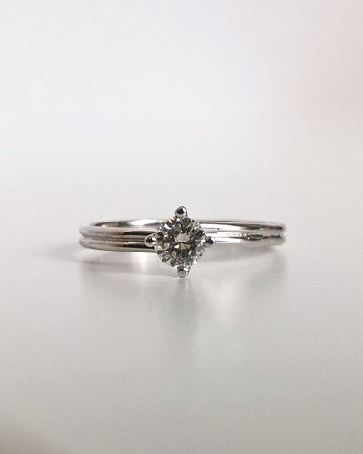 Bague solitaire diamant or blanc 750 Orest