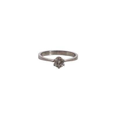 Bague solitaire diamant 0.31k or blanc 750