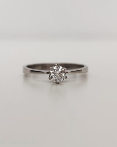 Bague solitaire diamant 0.31k or blanc 750