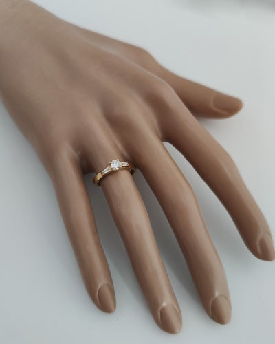 Bague solitaire diamants or jaune 750 Roure
