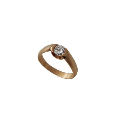 Solitaire ring with diamond in the air, 750 yellow gold