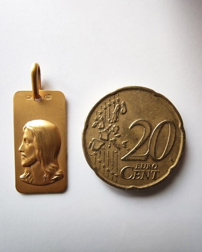 Médaille Christ or jaune 750 Augis 22 mm