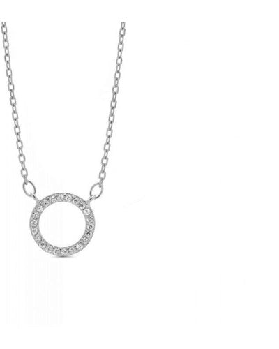 Collier cercle zirconiums argent 925 rhodié