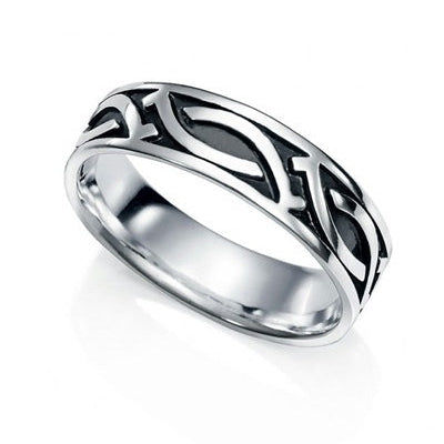 Bague homme Ethnique argent 925 vieilli