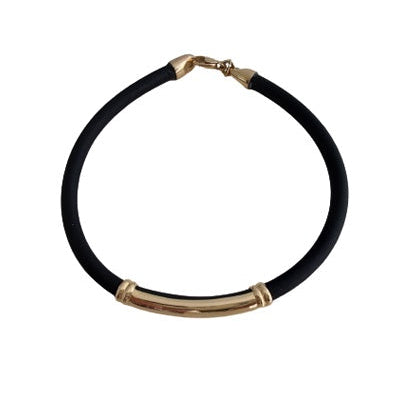 Bracelet homme identité or jaune 750 caoutchouc