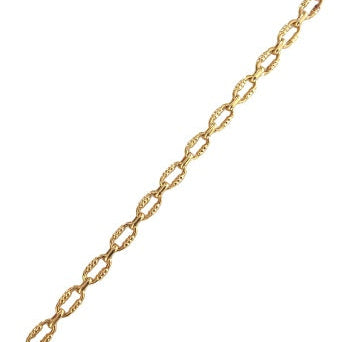 Chaine Ovale Godrons or jaune 750