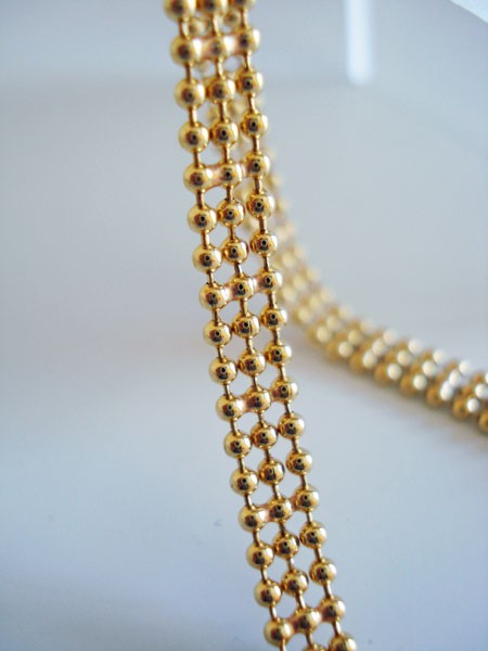 Bracelet 3 rangs boules or jaune 750