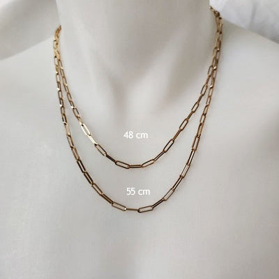 Chaine maille rectangle 3 mm or jaune 750