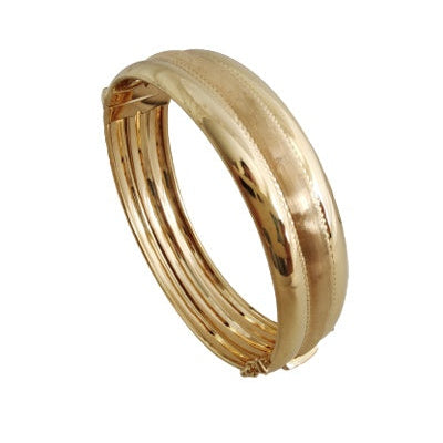 Bracelet jonc ouvrant ciselé or jaune 750 16 mm