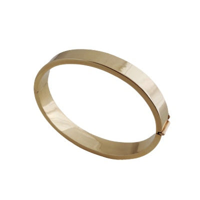 Bracelet jonc ouvrant tube carré or jaune 750 10 mm