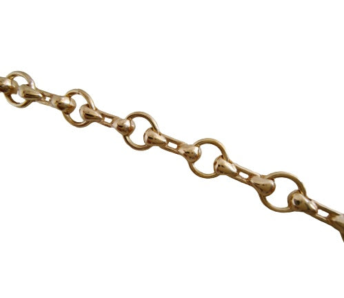 Chaine massive anneaux 7 mm or jaune 750