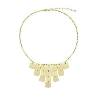 Collier chute carrés brossés vermeil