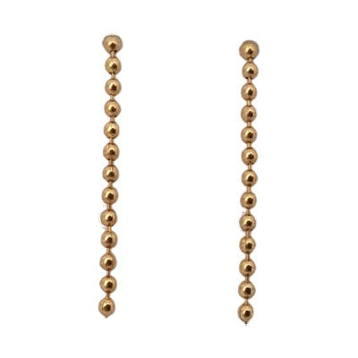 Boucles d'oreilles chaine boules or jaune 750