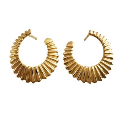 Boucles d'oreilles demi spirale or jaune 750