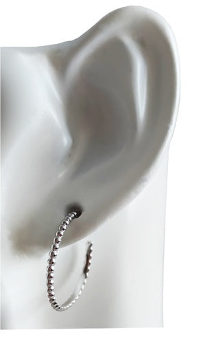 25mm ball hoop earrings in 925 silver