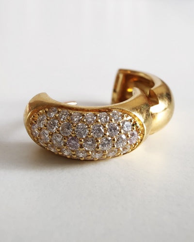 Boucles d'oreilles pavé diamants or jaune 750 Orest