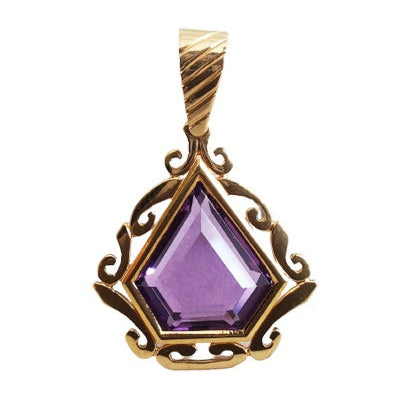 Pendentif réversible améthyste or jaune 750