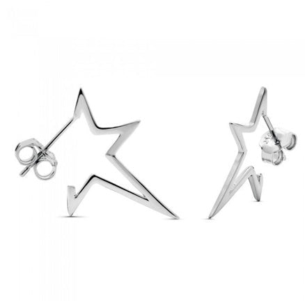 Boucles d'oreilles étoiles plates argent 925 rhodié