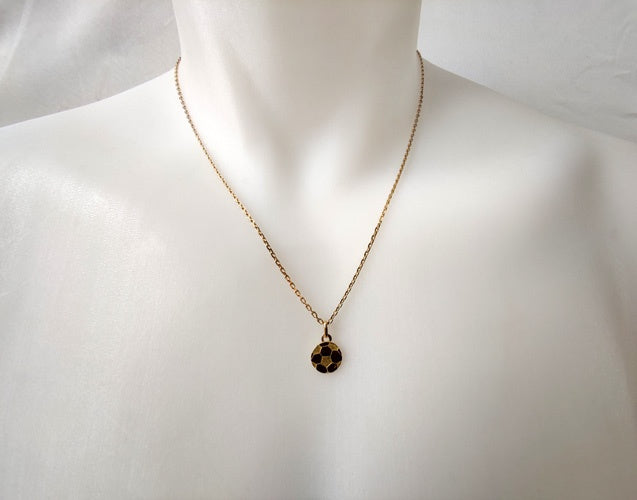 Pendentif ballon de foot plat or jaune 750