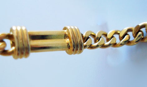 Bracelet massif identité ovale or jaune 750