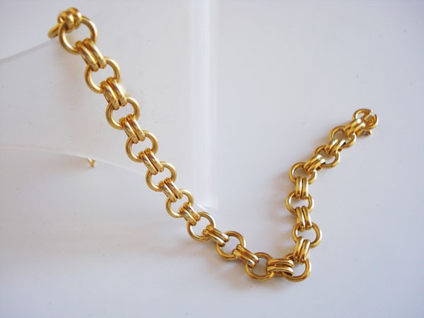 Bracelet anneaux ronds or jaune 750