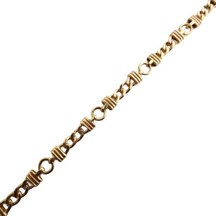 Bracelet gourmette godrons or jaune 750 homme