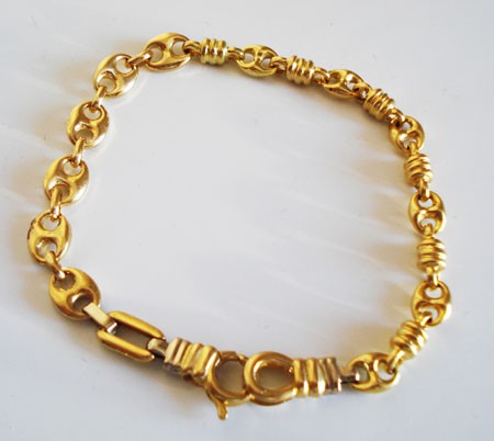 Bracelet grain de café or jaune 750