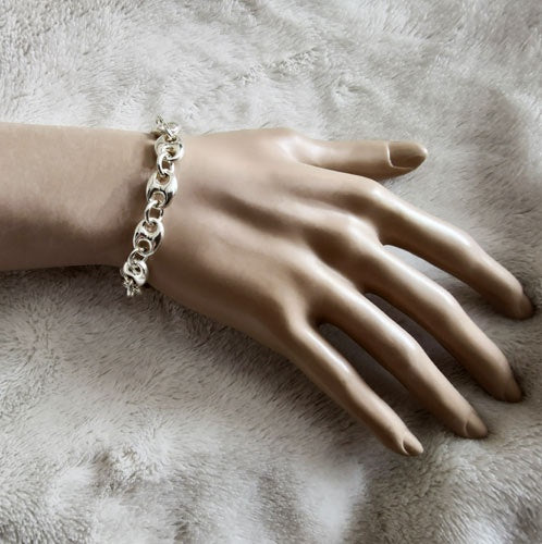 Bracelet grain de café 9 mm argent 925