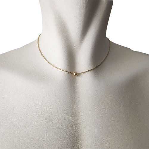 Collier choker forçat miroir boule or jaune 750