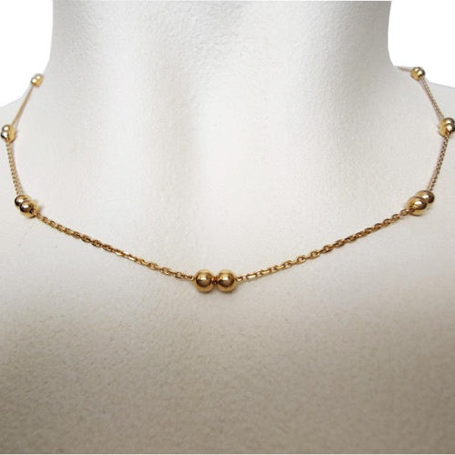 Collier forçat double boules or jaune 750