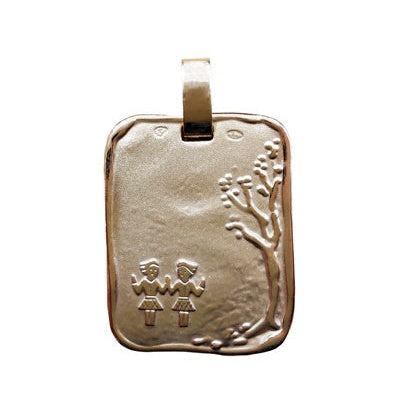 Pendentif signe du zodiaque gémeaux or jaune 750 Orest