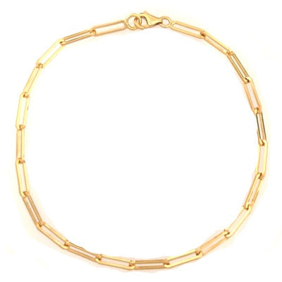 Bracelet maille rectangle 3 mm or jaune 750