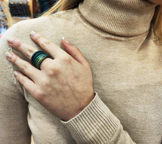 Bague Sira vert argent 925 Arior