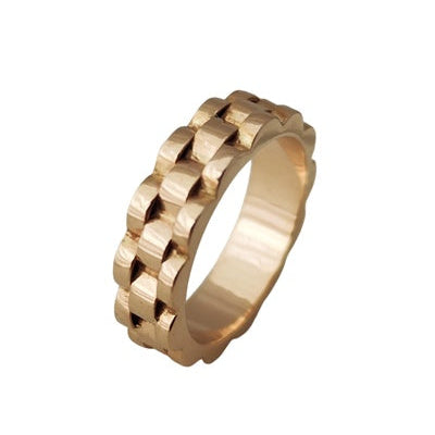 Bague chaine or jaune 750