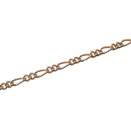 Chaine figaro diamantée or jaune 750