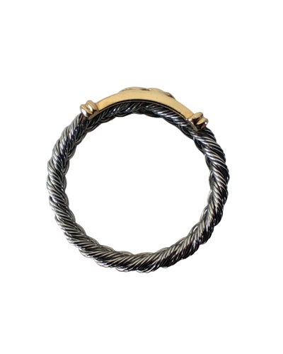 Bague éléphant en acier et or 750