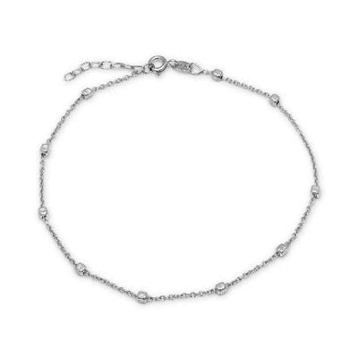 Chaine de cheville cubes argent 925