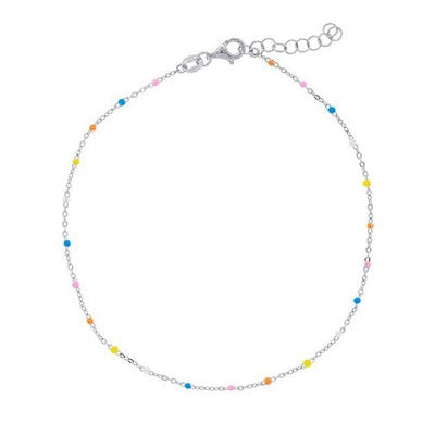 Chaine de cheville émaux argent 925
